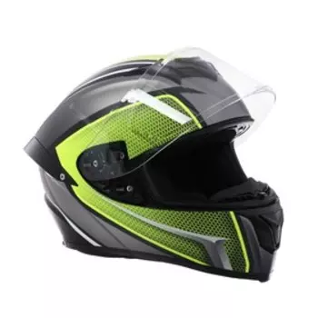 Шлем интеграл, графика, салатовый, размер XL, FF867