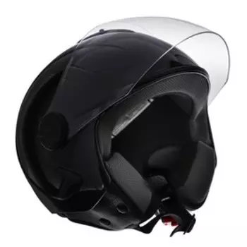 Шлем открытый с визором, черный, глянцевый, размер XL, OF635