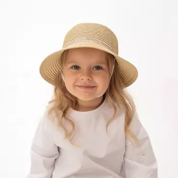 Шляпа для девочки MINAKU «Зайка», цвет молочный, размер 52 (3-5 лет)
