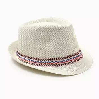 Шляпа мужская MINAKU, размер 58, молочная