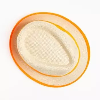 Шляпа женская MINAKU "Летняя", размер 56-58, цвет оранжевый