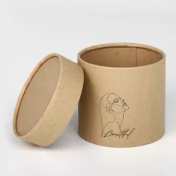 Коробка подарочная шляпная из крафта, упаковка, «Beautiful», 12 х 12 см