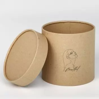 Коробка подарочная шляпная из крафта, упаковка, «Beautiful», 15 х 15 см
