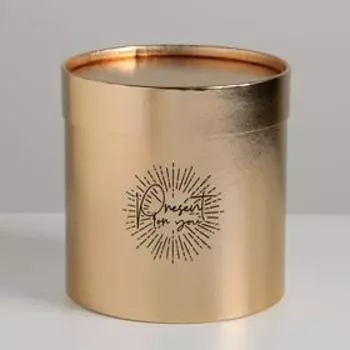 Коробка подарочная шляпная, упаковка, «Present for you», золотая, 15 х 15 см