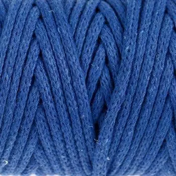 Шнур для рукоделия хлопковый 100% хлопок 4 мм, 50м/140гр (синий)