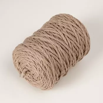Шнур для вязания 80% хлопок, 20% полиэстер крученый 3 м, 185г/45м, 44-верблюд