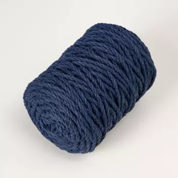 Шнур для вязания 80% хлопок, 20% полиэстер крученый 3 мм, 185г/45м,14-джинсовый