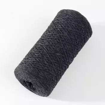 Шнур для вязания без сердечника 70% хлопок, 30% полиэстер 1мм 200м/60±10гр (10-антрацит)