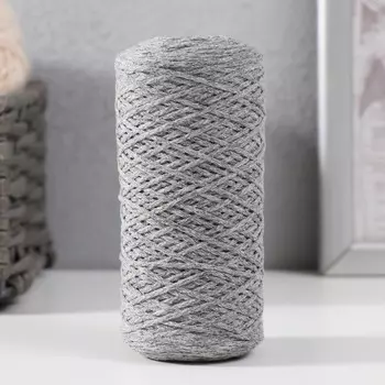 Шнур для вязания без сердечника 70% хлопок, 30% полиэстер 1мм 200м/60±10гр (07-светло-сер)