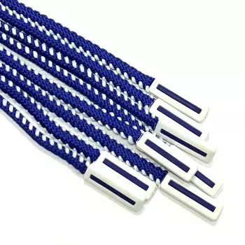 Шнур круглый с силиконовым наконечником, цвет синий, белый