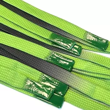 Шнур плоский «Градиент», размер 130 см, цвет зелёный