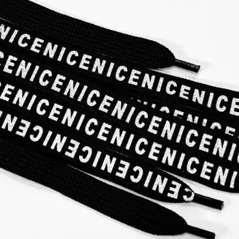 Шнур плоский Nice, размер 130 см, цвет чёрный