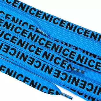 Шнур плоский Nice, размер 130 см, цвет голубой