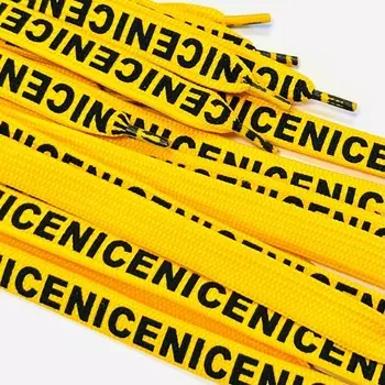 Шнур плоский Nice, размер 130 см, цвет жёлтый