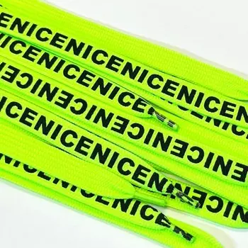 Шнур плоский Nice, размер 130 см, цвет неон