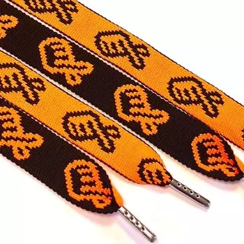 Шнур плоский «Ручка», размер 130 см, цвет оранжевый