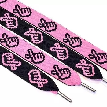 Шнур плоский «Ручка», размер 130 см, цвет розовый