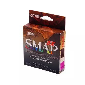 Шнур Ryobi SMAP PE8X, диаметр 0.205 мм, тест 10 кг, 100 м, Multi Colour