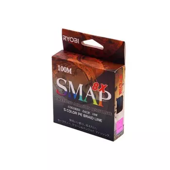 Шнур Ryobi SMAP PE8X, диаметр 0.235 мм, тест 13.6 кг, 100 м, Multi Colour