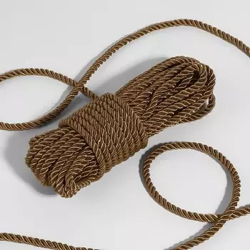 Шнур витой, d=5 мм, 10±1 м, кофейный