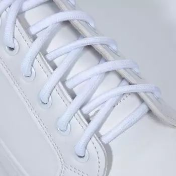 Шнурки для обуви, пара, круглые, d=5 мм, 110 см, белые