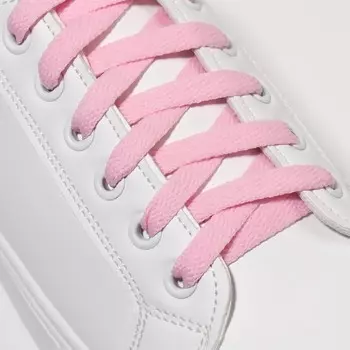 Шнурки для обуви, пара, плоские, 8 мм, 120 см, цвет розовый