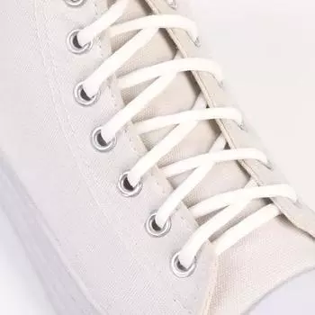 Шнурки для обуви, пара, круглые, d = 5 мм, 90 см, цвет белый