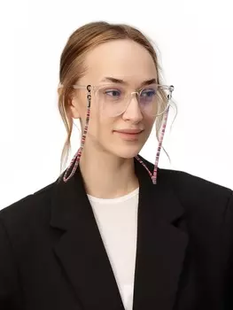 Шнурок для очков на шею, 70 см, красный с узором