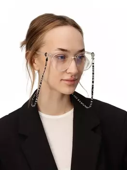 Шнурок для очков на шею, 70 см, черный с узором