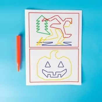 Шнуровальный планшет «Весёлые рисунки», ручка для шнурка, основа, схемы, по методике Монтессори, уценка