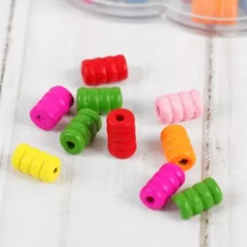 Шнуровка длинные бусинки в пластиковой коробочке, МИКС, 43 шт.:1 × 0,5 см