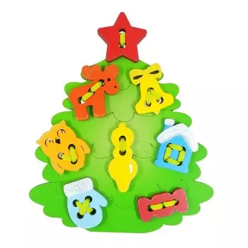 Шнуровка «Наряди елочку» 8 деталей, 2 шнурка