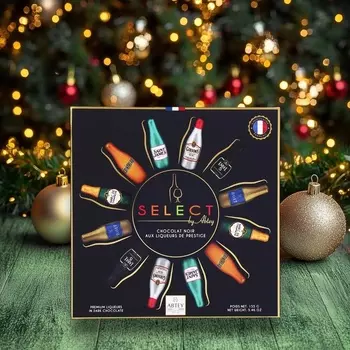 Новый год. Шоколад фигурный BOTE SELECT BY ABTEY, с алкогольной начинкой, ассорти, 13 г