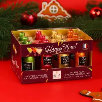 Новый год. Шоколад фигурный HAPPY HOUR, с алкогольной начинкой, ассорти, 13 ± 1 г
