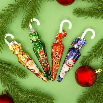 Шоколад бельгийский фигурный «Рождественский зонтик», 12 г