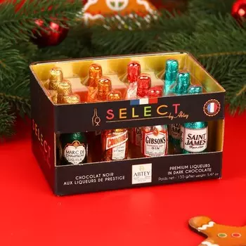 Новый год. Шоколад фигурный SELECT by ABTEY, с алкогольной начинкой, ассорти, 13 ± 1 г
