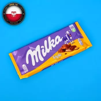 Шоколад Milka Triple Caramel, 90 г