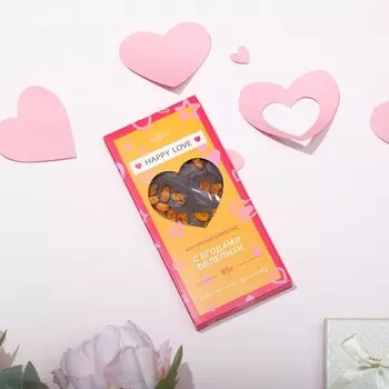 Шоколад молочный «Happy love», с ягодами облепихи, 85 г
