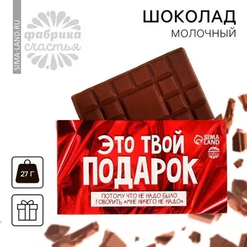 Шоколад молочный «Это твой подарок», 27 г.