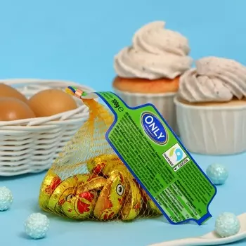 Шоколад молочный Only золотые пасхальные цыплята, 100 г