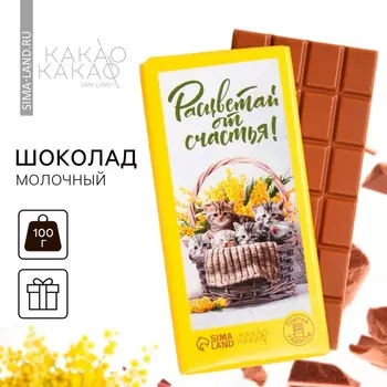 Шоколад молочный «Расцветай от счастья», 100 г.