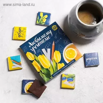 Шоколад в конверте «Любимому учителю», открытка, 5 г х 9 шт.