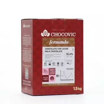 Шоколадная масса молочная Chocovic fernando, 32,6% капли, 1,5 кг