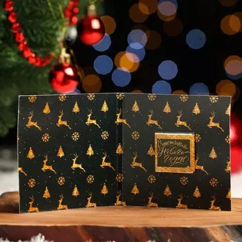 Шоколад молочный в открытке «Счастливого Нового года», 5 г