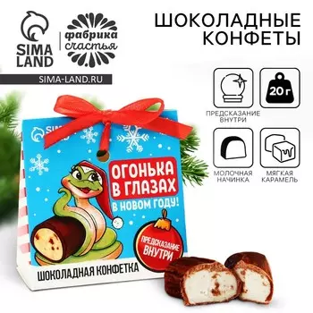 Шоколадные конфеты с предсказанием «Огонька в глазах», 100 г.