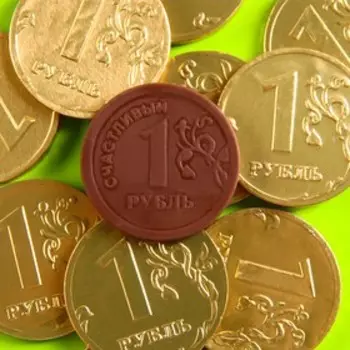 Шоколадные монеты «Новогодняя посылка» в мешочке, 10 шт. х 6 г.