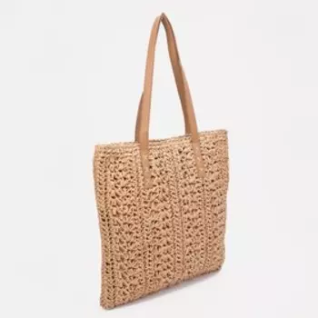 Сумка-шопер без застёжки, цвет бежевый