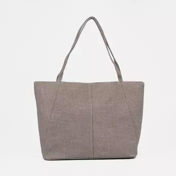 Сумка-шопер на молнии, цвет серый