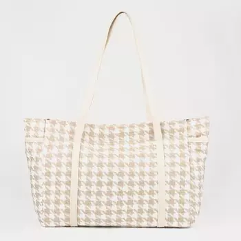 Шопер, отдел на молнии, цвет бежевый