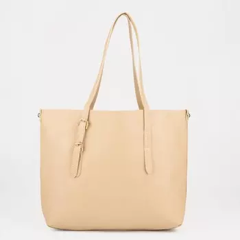 Сумка-шопер на молнии, цвет бежевый